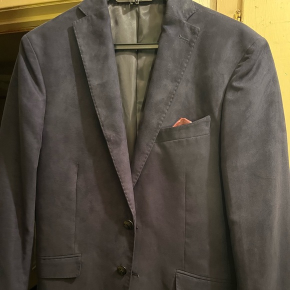 Mens Zara suede blue blazer size 36 - Picture 1 of 3